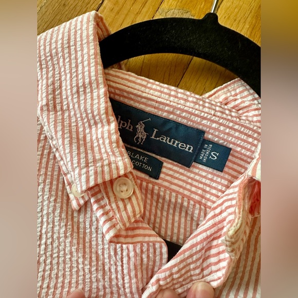 Ralph lauren 100% cotton short sleeve seersucker button down - Picture 3 of 5